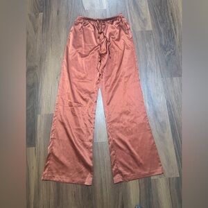 Rust Orange Wide-Leg Pants